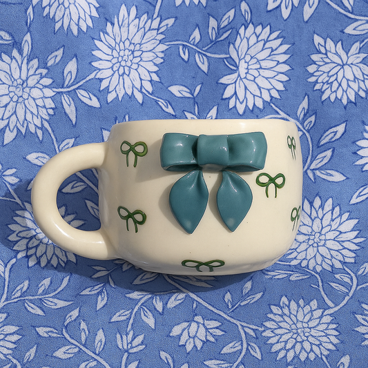 Ceramic Bow Mug – Cute & Stylish