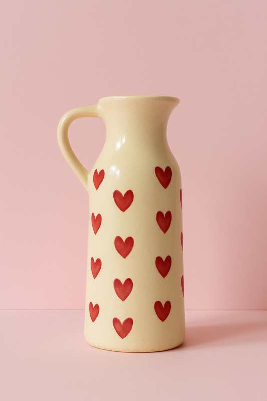 Heart Pattern Ceramic Jug